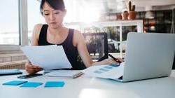 Woman working at laptop